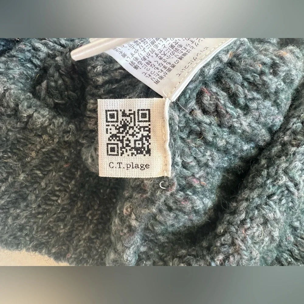 C.T. Plage Wool Blend Marled Knit V-neck Sweater Teal Size 40 US 6 Quiet Luxury